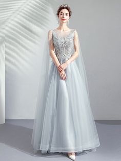 Grey Wedding Dress, A Line Evening Dress, Grey Wedding, Prom Long, Prom Dresses 2019, Elegant Maxi Dress, Backless Prom Dresses, Evening Dress Fashion, Gray Weddings