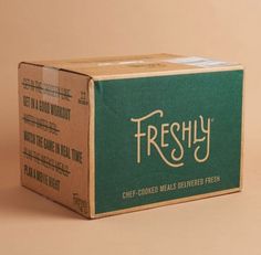 a box of freshy sitting on top of a table