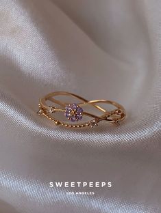 Product Details + Care - 18K Gold Dipped Over Brass - Brass: Copper + Zinc Alloy - 1 Ring - Wipe Clean - Imported Dimensions - Size is 6 Have a question? Please message info@shopsweetpeeps.com and our support team will get back to you in 48 hours. Pretty Rings Simple, Stylish Jewelry Accessories, Lavender Ring, Cute Promise Rings, Delicate Gold Jewelry, Dainty Rings, Pretty Jewelry Necklaces, Magical Jewelry, Dainty Gold Necklace