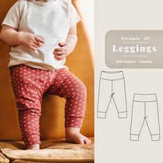 a toddler wearing leggings with polka dots on them