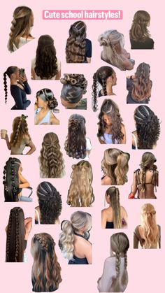 Hairstyles With Curled Hair, Quick Curly Hairstyles, Girly Hairstyles, School Vibes