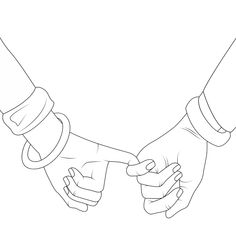 two hands are holding each other's hand while the other is pointing at them