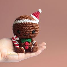 Ravelry: Christmas Gingerbread Amigurumi pattern by Imelda Liputri Gingerbread Amigurumi, Christmas Amigurumi, Pola Amigurumi, Christmas Dolls, Crochet Doll Pattern, Unique Crochet, Christmas Gingerbread, Glue Gun, Easy Crochet Patterns