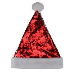 Every part of your holiday could use a little sparkle. This Santa hat is just what you need to complete your glamorous holiday decor. Red sequins flip to shiny silver with a sweep of your fingers  along with a white faux fur cuff. Give your holiday the perfect amount of glitz with this awesome hat!    Product Features:  
Reversible Christmas hat  
Red reversible sequin flip to silver sequins with one swipe  
There is a white faux fur cuff and pom-pom  
Size Medium-Fits most  
Recommended for ind Christmas Santa Hat, Champagne Flute Glasses, Holiday Hats, Christmas Tableware, Red And Silver, Stocking Tree, White Faux Fur, Costume Hats, Christmas Hat