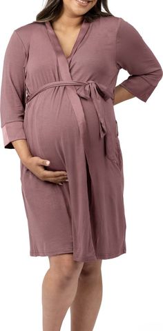 Kindred Bravely Maternity/Nursing Robe | Nordstrom Delivery Hospital Gown, Nursing Robe, Labor Delivery Nursing, Nursing Gown, Nursing Nightgown, Night Gown Dress, Delivery Gown, Breastfeeding Dress, Crossover Dress