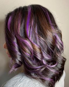 Go Big or Go Home! First time hair color with purple Elumen lights by Stylist Jak using Elumen and ECRU New York! Elumen Hair Color, Highlights Purple, Purple Balayage, Hair Pics, Salt And Pepper Hair, Fashion Shades, Hair Color Formulas, Violet Hair