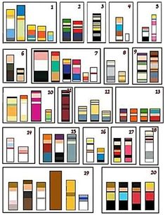 an image of different colors and sizes of doors in the same color scheme for each door