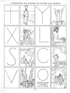 an image of different types of letters and symbols for children's coloring pages, with the