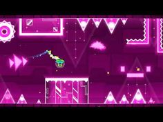 a video game with pink and purple colors