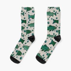 Super soft all-over printed knit socks with extra cushioning in the sole. Suitable for men and women. I just like to paint fish for some reason. Fish Socks, Fish Painting, Big Fish, Knit Socks, Socks For Sale, Knitting Socks, Multi Color, Bubbles, Socks