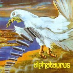 an image of a white bird with green leaves in its beak and the words alphaturus on it