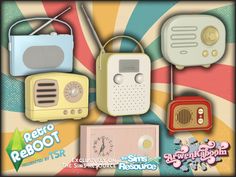 an advertisement for retro reboott featuring old fashioned radio and other electronic devices on a colorful background