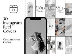 the instagramm reel covers are displayed on an iphone with multiple photos and text