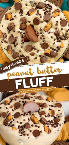 Reese’s Peanut Butter Fluff, dessert dips, easy to make sweet treats Peanut Butter Fluff, Football Desserts, Tailgate Desserts, Peanut Butter Dessert Recipes, Fluff Recipe, Fluff Desserts, Sweet Dips