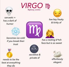 the zodiac sign for virgo is shown in this graphic above it's caption