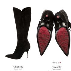 Givenchy Red Bottoms Suede Boots Mid Calf Red Bottom Boots, Givenchy Boots, Boots Mid Calf, Givenchy Shoes, Red Bottom, Red Bottoms, Suede Boots, Shoes Heels Boots, Mid Calf