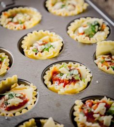 some food that is in a muffin tin