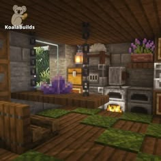 an image of a kitchen in minecraft