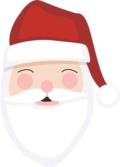 a cartoon santa claus face wearing a red hat