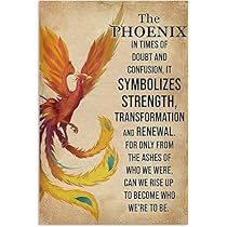 a poster with an image of a bird and the words, the phoenix