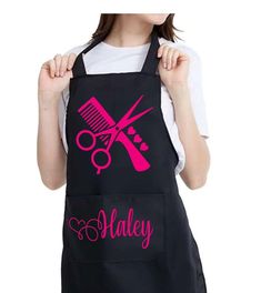 This listing is for one hair stylist apron ♥️ DESCRIPTION: -20% cotton/80 % polyester -has 2 large pockets -waist tie -lightweight material -waterproof ♥️ SHIPPING: All orders are shipped via USPS and will be issued a tracking number for your convenience. ATTENTION: IF YOU NEED YOUR ITEM QUICKLY PLEASE MESSAGE ME {PRIOR} TO ORDERING. THERE IS A $5 FEE FOR ALL EXPEDITED ORDERS. Please feel free to contact me with any questions or special requests. I provide nothing but 100% customer satisfaction. Hair Stylist Apron, Hairdresser Apron, Hairstylist Apron, Stylists Aprons, Salon Aprons, Hair Stylist Gifts, Apron Sewing Pattern, Sewing Aprons, Professional Wear