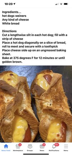 two grilled hotdogs with cheese and bacon on them are shown in this recipe