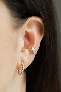 Flora Ear Cuff Made in 14k gold filled meaning it is tarnish resistant, water resistant, and the gold won't flake off! With proper care, gold filled metal can last many years.  Handmade Ethically Made Made in small batches Wrap Earrings, Gold Ear Cuff, Moon Ring, Ear Cuffs, Evil Eye Necklace, Cuff Earrings, Style Expert, Eye Necklace, Link Necklace