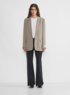 NEW GENERATION BLAZER | Aritzia Japanese Crepe, Japanese Crepes, Statement Bag, Fitted Blazer, Everyday Luxuries, Crepe Fabric, New Generation, Zip Sweater, Denim Shirt