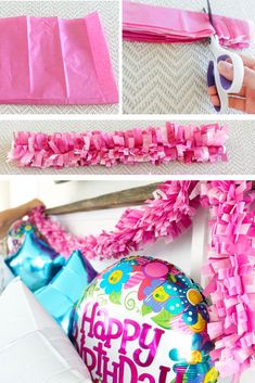 how to make a birthday balloon out of tissue paper and streamers for the balloons