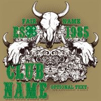 4-H Club T-Shirt Design Ideas from ClassB Cattle Skull, Graphic Style