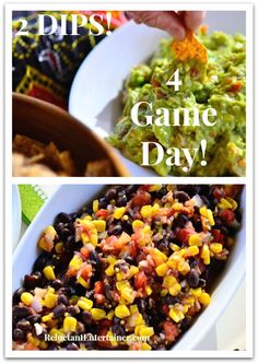 the four game day dips are ready to be eaten