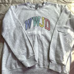 What Would Jesus Do Crewneck Never Worn Brand New Perfect Condition What Would Jesus Do, First Love, Sweaters For Women, Jesus, Crew Neck, Brand New, Grey, Women Shopping, Color