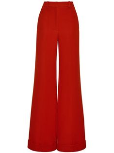 Red Pants Summer, Barrel Costume, Red Velvet Pants, Red Wide Leg Pants, Red Dress Pants, Red Trousers, Red Flare, Design Boards, Fashion Capsule Wardrobe