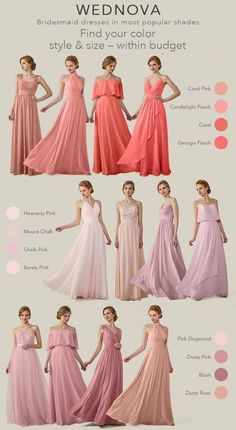 Shop unique bridesmaids dresses at WednovaBridesmaid dresses long and short in 500styles and 150colors are under 100Custom made to all sizesperfect fitting and fast shipping. Blush Chiffon Bridesmaid Dress, Light Pink Gown Elegant, Light Pink Dress Bridesmaid, Coral Dresses Bridesmaid, Pastel Pink Bridesmaids Dresses, Bridemades Dresses Pink, Peachy Pink Bridesmaid Dresses, Braidsmaids Dresses Pink, Flamingo Pink Bridesmaid Dresses