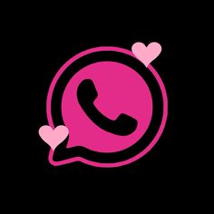 a pink and black phone with hearts on it