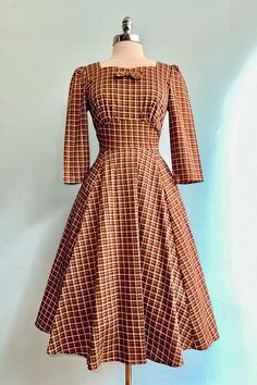 Rust Check Daniella Dress by Hearts & Roses London – Modern Millie Modern Millie, London Dress, Hearts And Roses, Kids Outerwear, Wedding Wear, Vintage Vibes, Sweetheart Neckline, Hosiery, Clothes For Sale