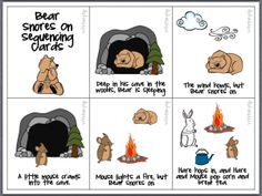 a comic strip about bear snoozing and camping