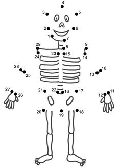 a cartoon skeleton is shown with numbers to make it look like he's smiling