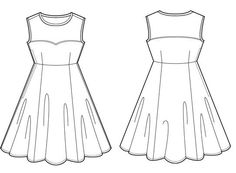 Ava Dress & Blouse PDF - Victory Patterns Sewing Blocks, Dress Templates, Fashion Coloring Book, Outfit References, Sweetheart Neckline Dress, Flat Sketches, Dress Flats, Dress Blouse, Dress Sketches