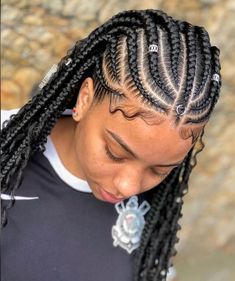 Fulani Stitch Braids, Cool Braided Hairstyles, Nail Short, Braided Hairdo, Big Box Braids Hairstyles