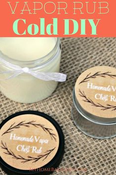 Simple DIY Chest Vapor Rub for Colds | My Home Based Life Vaporrub Diy, Homemade Cold Remedies, Diy Chest, Vicks Vapor Rub, Sore Throat Relief, Salve Recipes