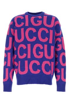 Embroidered Wool Sweater from Gucci Gucci Knitwear, Cheap Gucci, Gucci Design, Embroidered Wool, Wool Jumper, Knitwear Men, Formal Outfit, Engineered Garments, Gucci Men