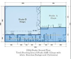 the floor plan for an office building with two floors and one room on each side