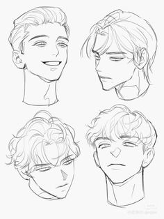 Art Drawing Ideas Sketching Hair Step By Step, Male Head Base Drawing, Head Art Reference Drawing, Manhwa Side Profile Male, Anime Style Drawing Reference, Short Hair Art Tutorial, Short Male Haircuts Drawing, Head Poses Drawing Reference Male, Manga Side Profile Male