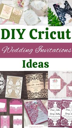 wedding stationery ideas with the words diy cricut