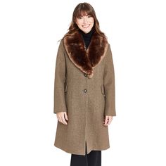 This women's faux fur collared jacket from Nine West is sure to keep you snug and stylish during cold weather.Click on this WOMEN'S GUIDE to find the perfect fit and more! This women's faux fur collared jacket from Nine West is sure to keep you snug and stylish during cold weather.Click on this WOMEN'S GUIDE to find the perfect fit and more! FEATURES Removable faux fur collar Long sleeves Soft, warm woven construction 2-button front closure Two in seam front pockets with faux welt flap Fully lin Fur Collar Jacket, Faux Fur Collar, Nine West, Faux Fur, Coats Jackets, Perfect Fit, Collar, Long Sleeve, Clothes