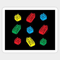 the legos are all different colors and sizes on this black background, but they appear to be made out of lego blocks