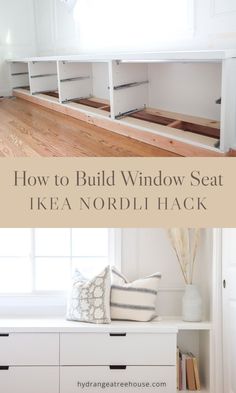 A step by step tutorial of DIY IKEA window seat with storage. This is window seat built by hacking IKEA Nordli drawer units. It is so affordable that we got the whole window seat built-ins done for under $500! Ikea Nordli Hack, Ikea Window, Window Seat With Storage, Bench Seat With Storage, Ikea Window Seat, Seat With Storage, Diy Window Seat, Ikea Nordli, Window Seat Storage