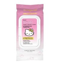 The Crme Shop Hello Kitty 3-in-1 Complete Cleansing Essence-Rich Towelette Facial Wipes. Cleanse, exfoliate, and hydrate skin in a swipe! With clarifying Rose Water and Strawberry, these towelettes help remove impurities from face and body. For all skin types, these towelettes are suitable for sensitive skin. Say goodbye to oil, dirt and waterproof makeup with these cruelty-free quilted and non-threading towelettes made in Korea. Size: 60 Towelettes. Hello Kitty Ice Cream, Basic Accessories, Shop Hello Kitty, Hello Kitty Shop, Hello Kitty Makeup, Facial Wipes, Makeup Remover Pads, Lip Smackers, Makeup Wipes