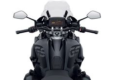 the front view of a motorcycle on a white background